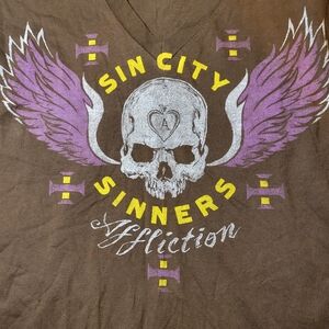 Vintage Affliction Brown Tshirt
